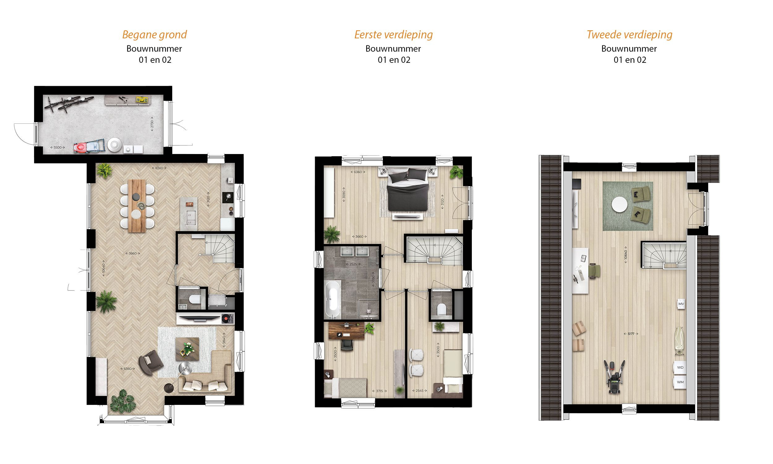 Plattegrond plattegrond [bnr 01 en 02] Vrijstaande woning Leeuwenkwartier